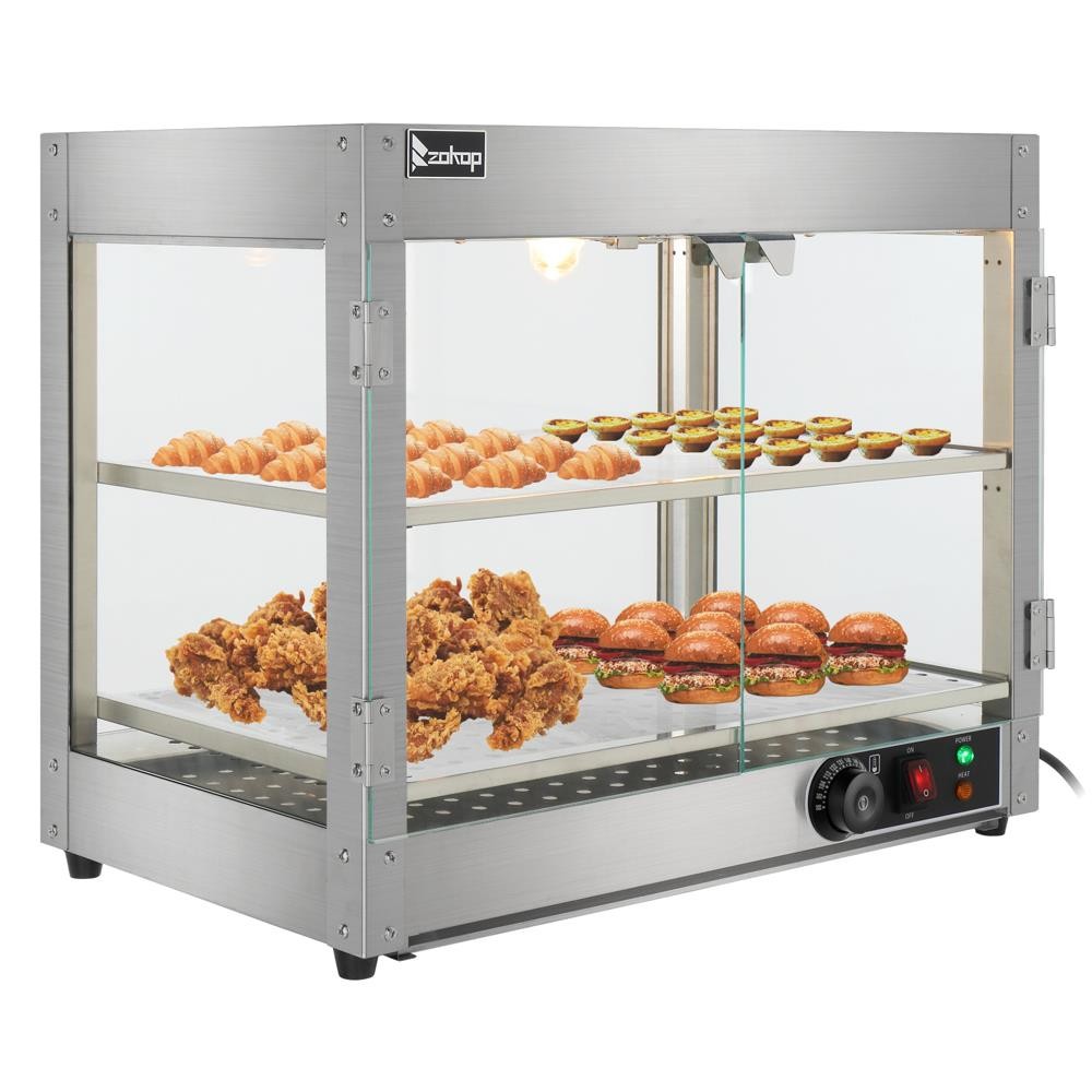 Food Warmer Display - Vitrina Eléctrica de 2 Niveles y