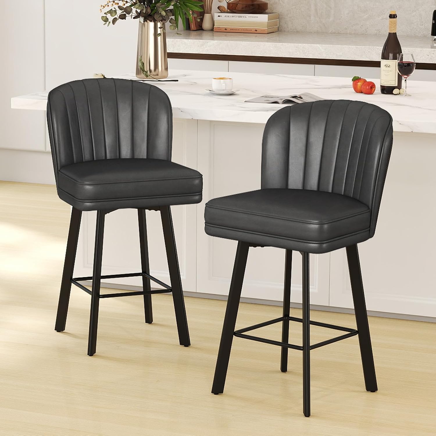 Commercial Kitchen Counter - Juego de 2 taburetes de bar