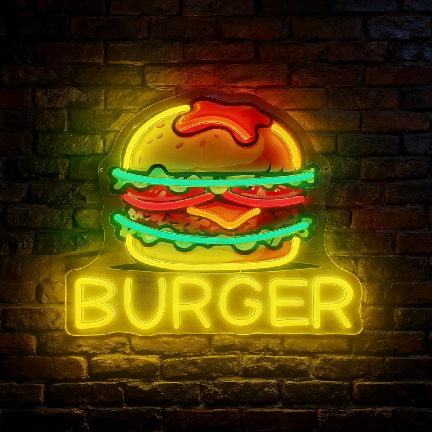 Commercial Kitchen Walls - Letrero de Neón de Hamburguesa, Letreros