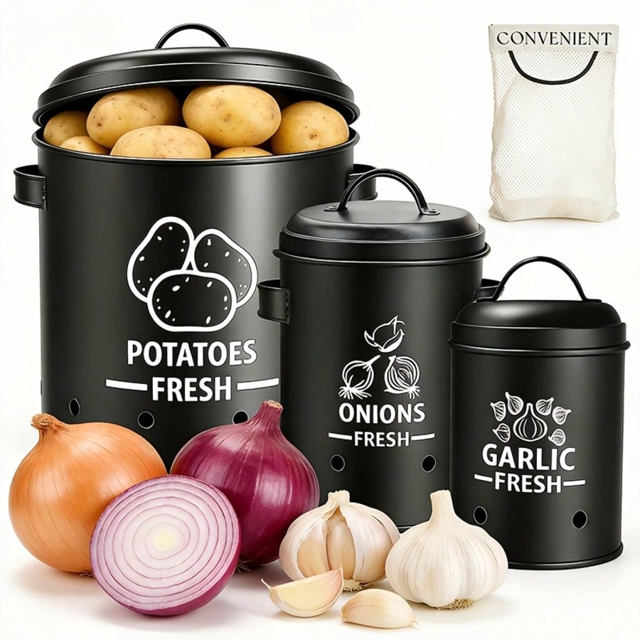 Commercial Kitchen Organiser - Juego de recipientes para almacenar patatas,