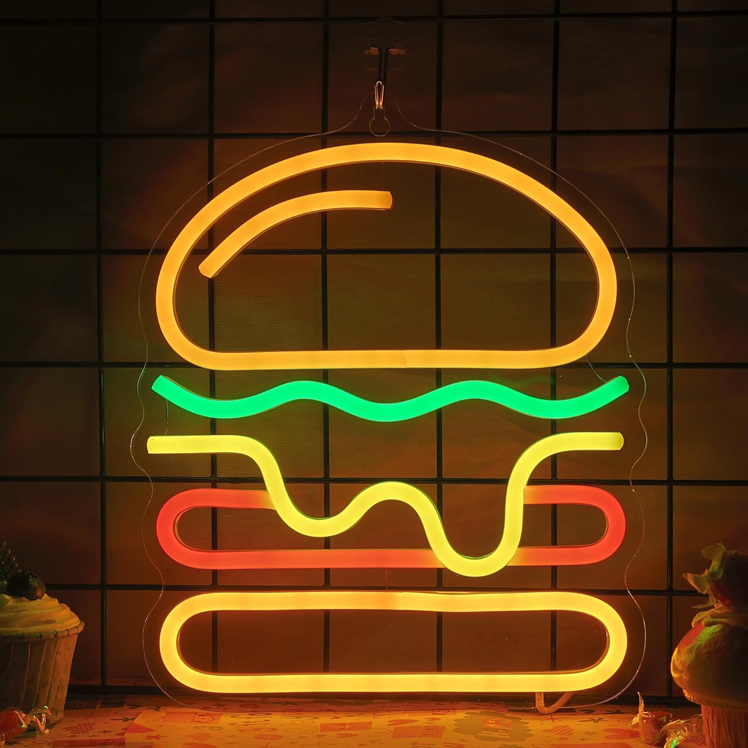 Commercial Kitchen Walls - Letrero de neón de hamburguesa con