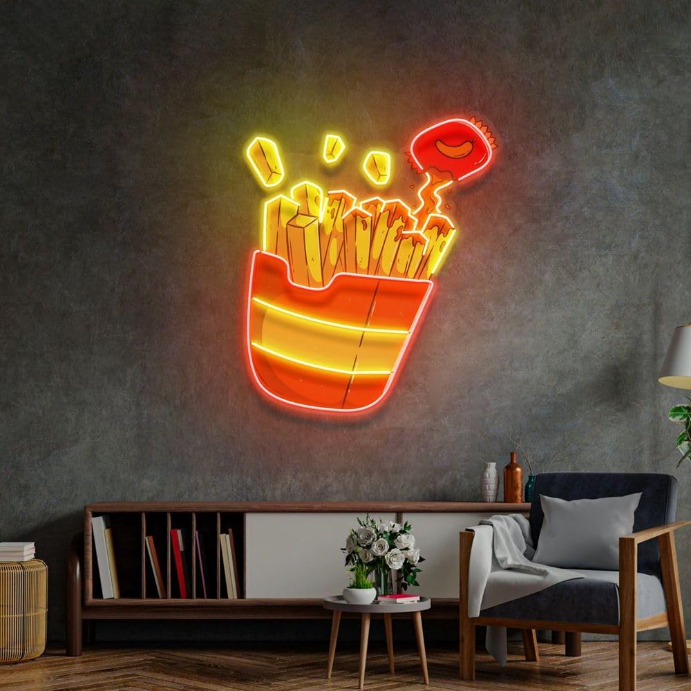 Commercial Kitchen Walls - Letrero de neón de patatas fritas