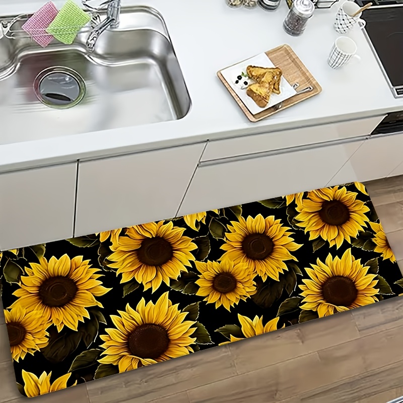 Commercial Kitchen Zones - Alfombra decorativa antideslizante con estampado artístico