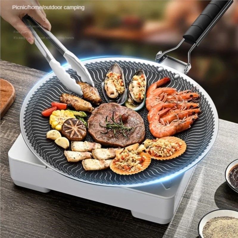 Commercial Kitchen Pots And Pans - Plato de barbacoa de acero inoxidable