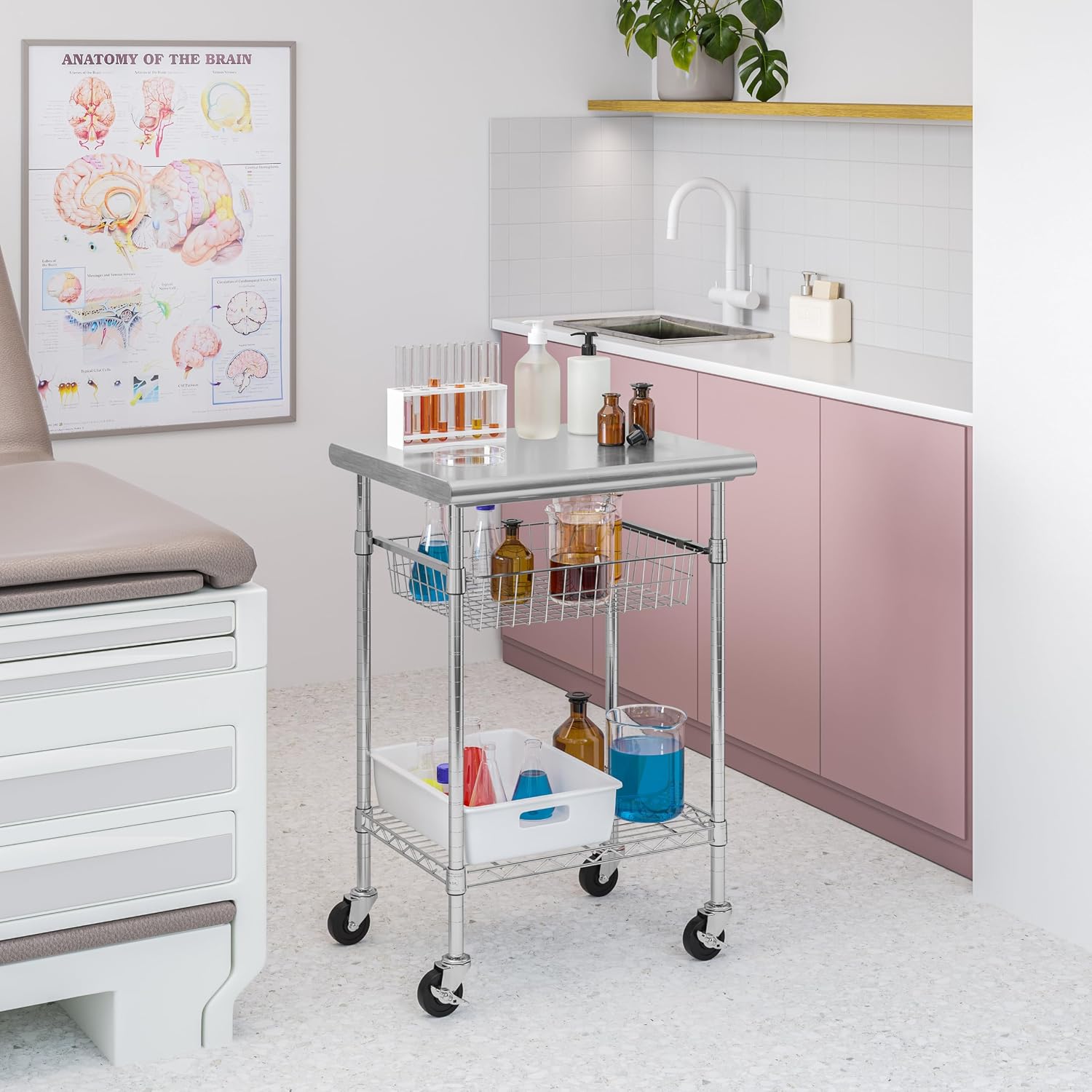 Carrito de preparación de alim - Commercial Kitchen Island On Wheels reseña y precio