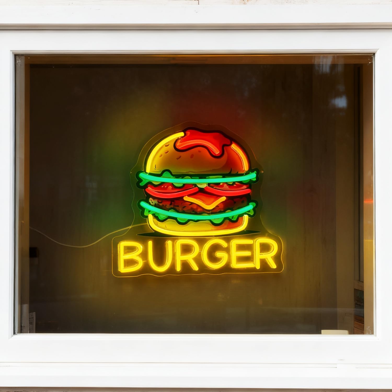 Letrero de Neón de Hamburguesa - Commercial Kitchen Walls reseña y precio