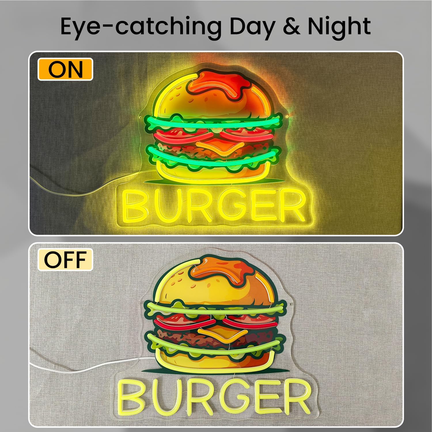 Letrero de Neón de Hamburguesa - Commercial Kitchen Walls reseña y precio