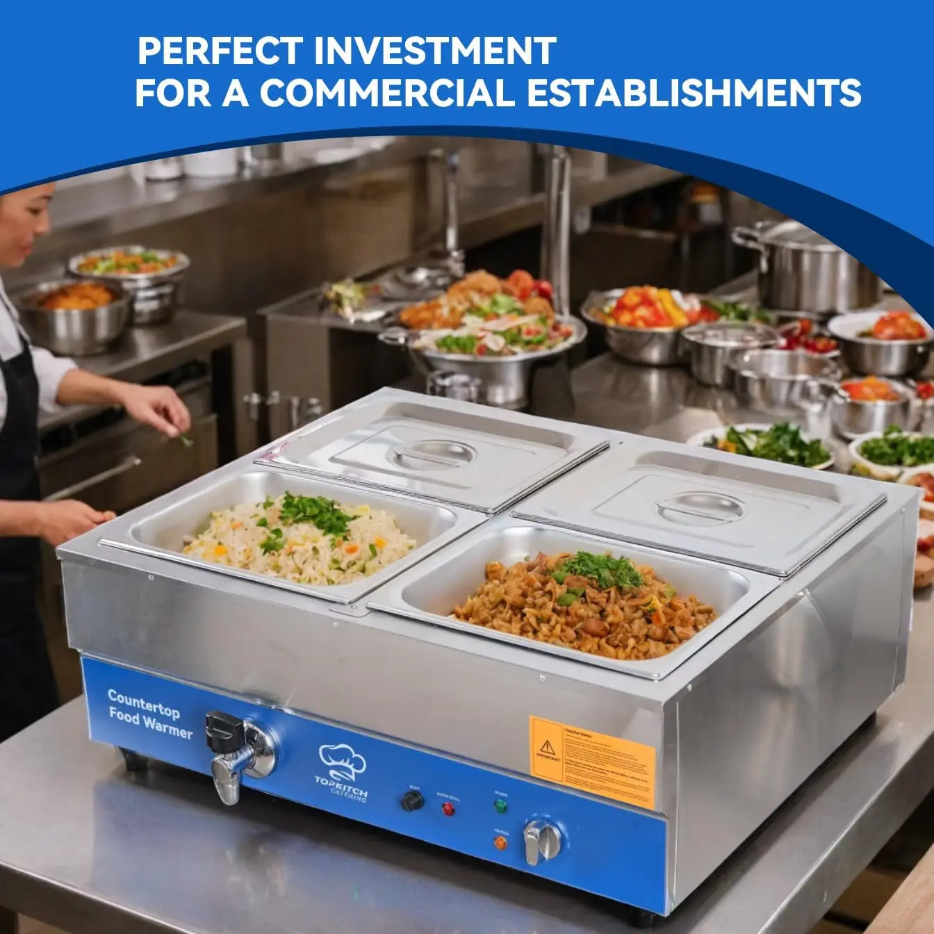 Calentador de Alimentos Comerc - Bain Marie Food Warmer reseña y precio