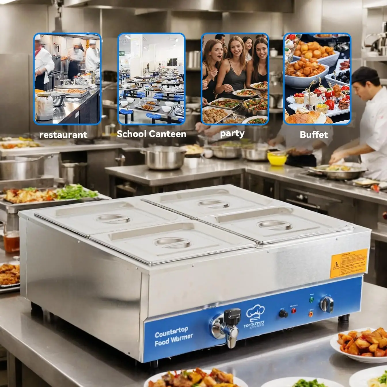 Calentador de Alimentos Comerc - Bain Marie Food Warmer reseña y precio
