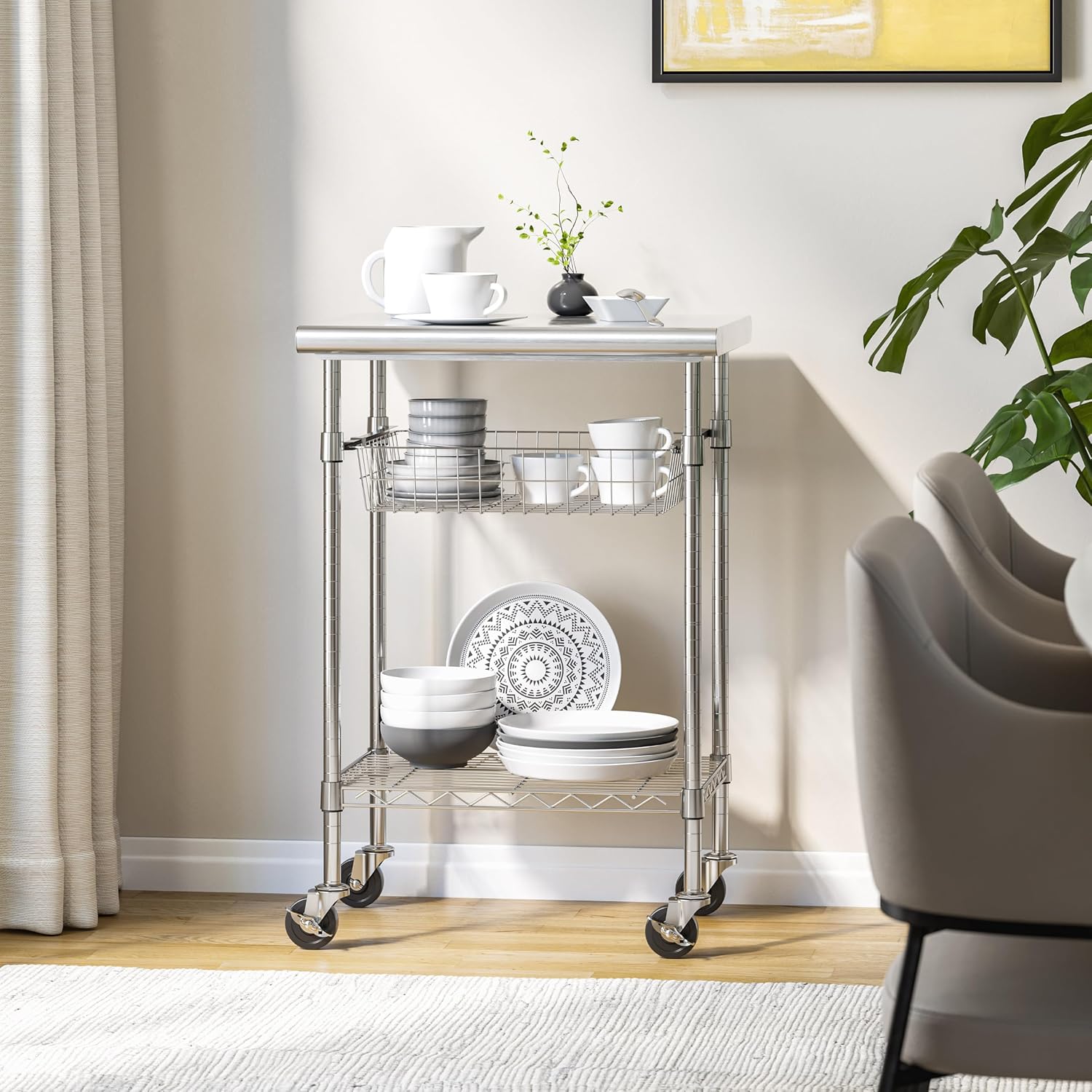 Carrito de preparación comerci - Commercial Kitchen Island On Wheels reseña y precio