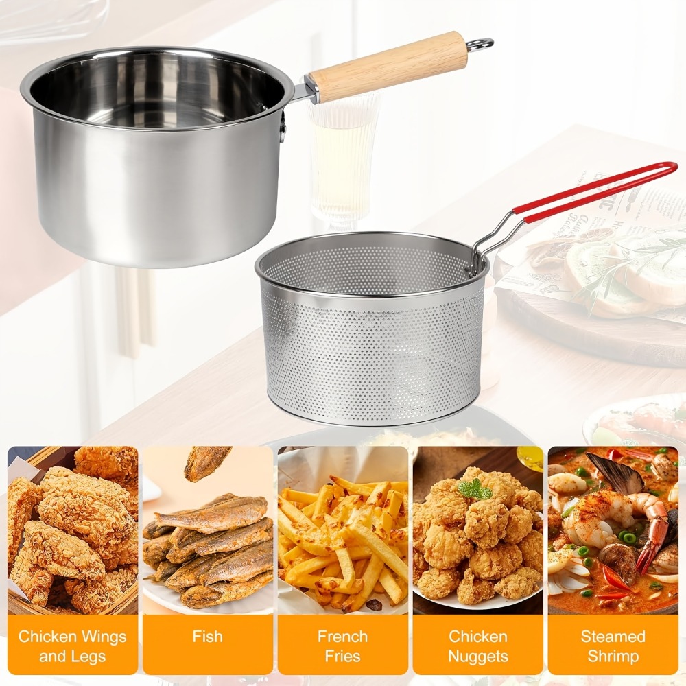 Freidora de acero inoxidable d - Commercial Kitchen Pots And Pans reseña y precio