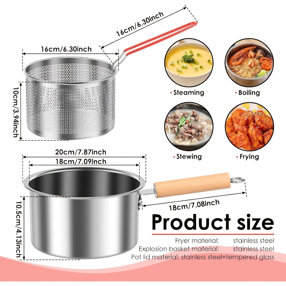 Freidora de acero inoxidable d - Commercial Kitchen Pots And Pans reseña y precio