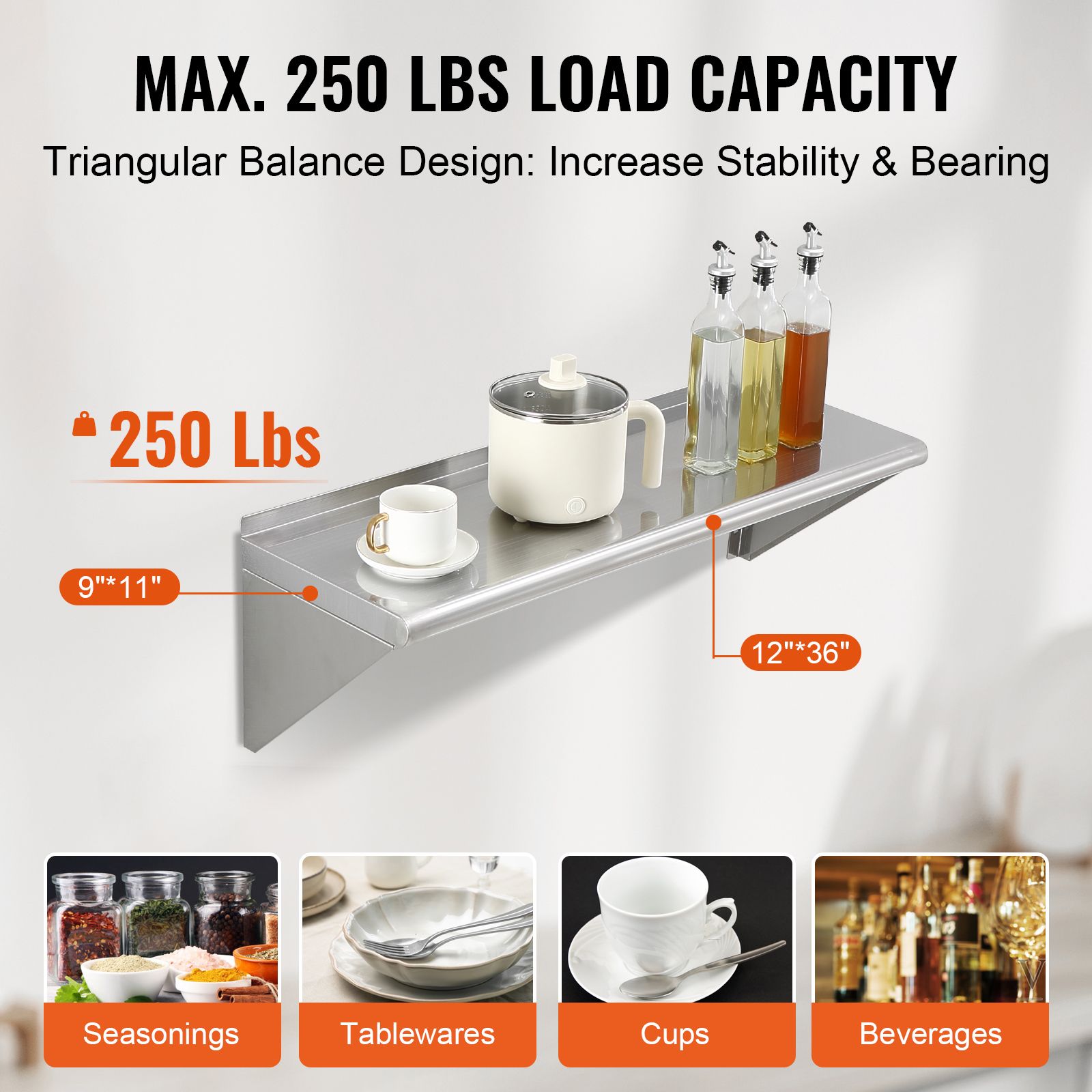 Estante de acero inoxidable de - Commercial Kitchen Walls reseña y precio